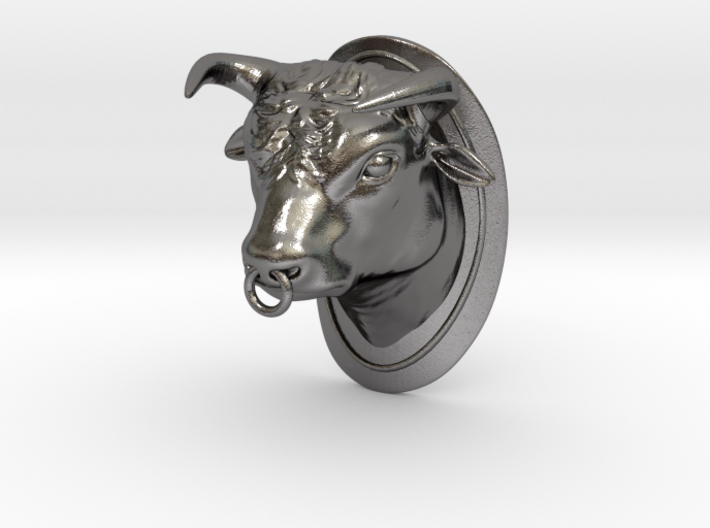 bull head head badge for bicycle 3d printed 