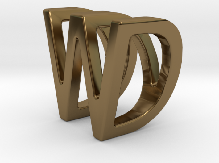 Two way letter pendant - DW WD 3d printed