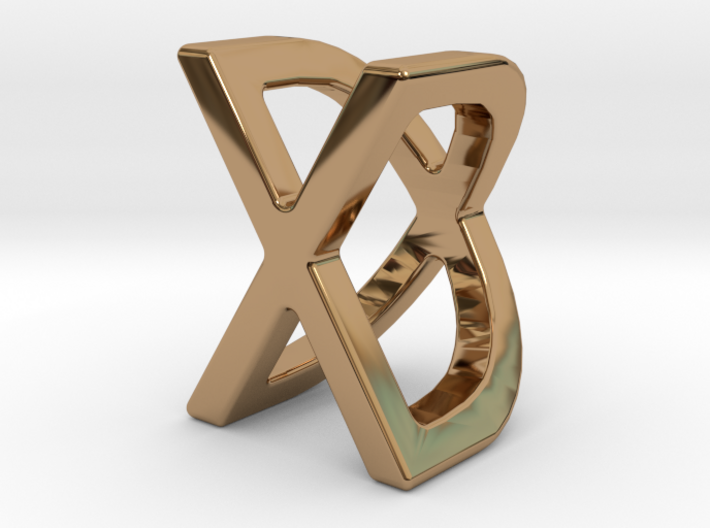 Two way letter pendant - DX XD 3d printed