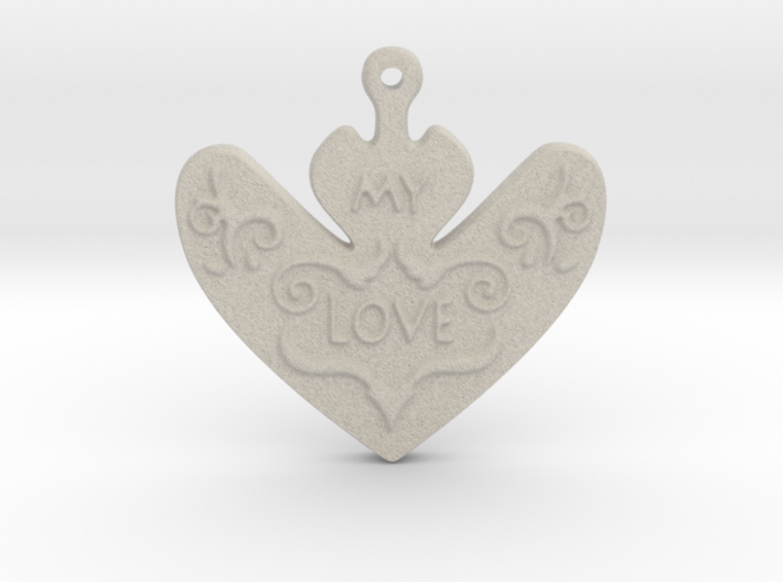 My Love My Life Necklace 3d printed