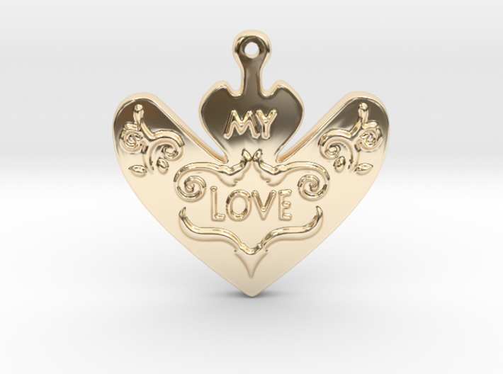My Love My Life Necklace 3d printed