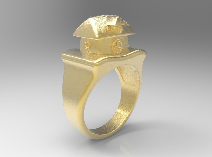 Cute House Ring 3d printed 