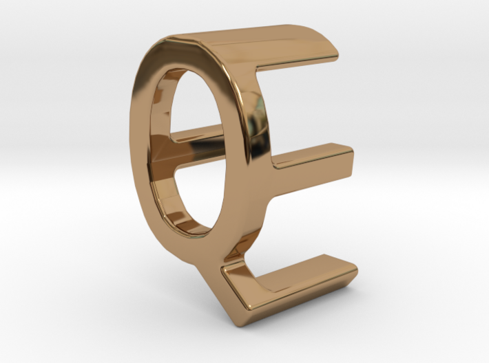 Two way letter pendant - EQ QE 3d printed