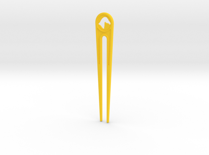 Branded Hair Stick (Two Prong) 3d printed