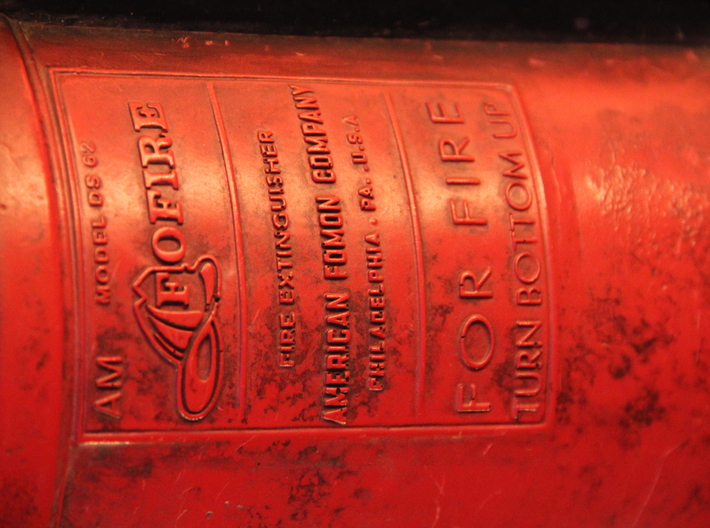FOFIRE Fire Extinguisher Label 3d printed Original Prop Label Reference