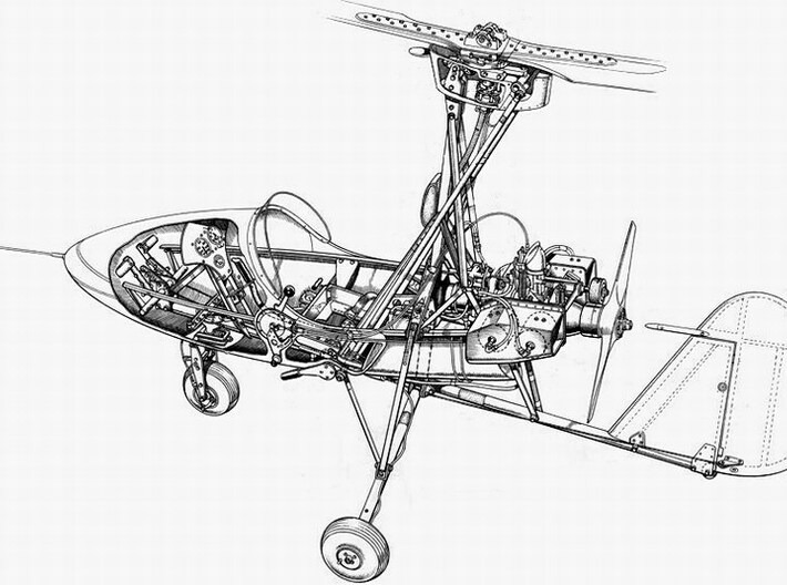 1/16 scale Wallis WA-116 Agile autogyro model kit 3d printed 