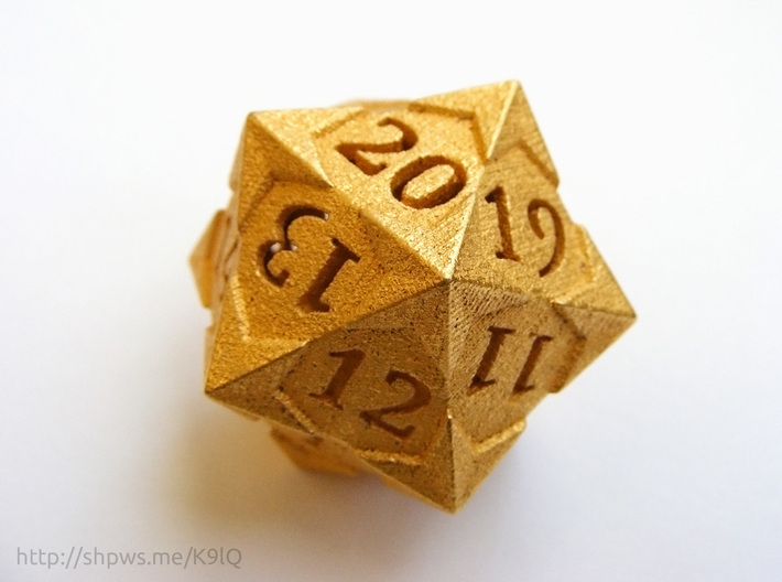 'Starry' D20 Spindown Life Counter Die 3d printed