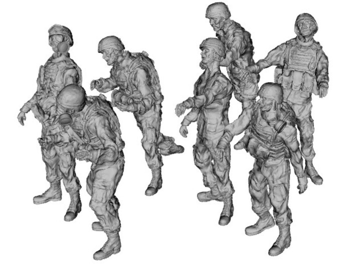 1-56 Seven Military Zombies Set2 3d printed 