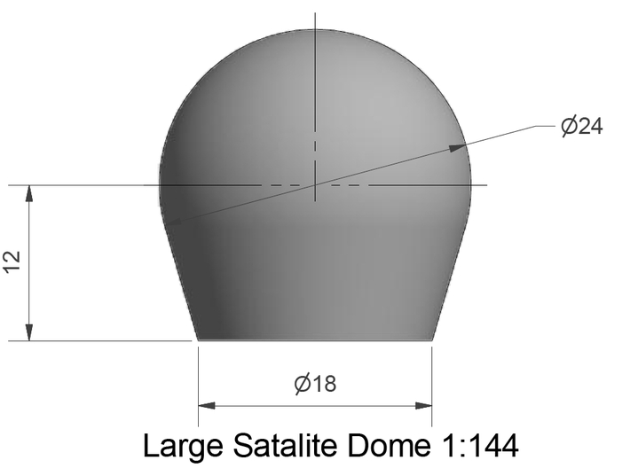 Large Satellite Dome 1/144 3d printed