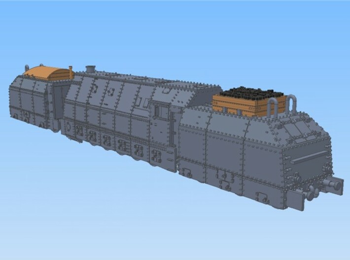 1-160 BR 57 Armored Loco + 2 Tenders For BP-42 3d printed