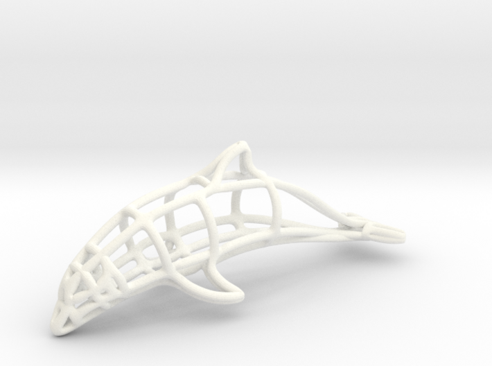 Dolphin Wireframe Keychain 3d printed 