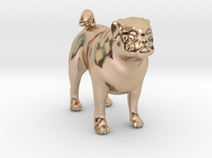 Standing Fawn Pug 3d printed