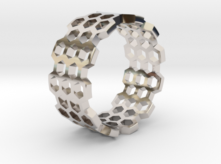 Honeycomb Fashion Ring Size 10 3d printed