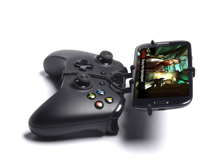 Controller mount for Xbox One &amp; Allview Impera M 3d printed Side View - A Samsung Galaxy S3 and a black Xbox One controller
