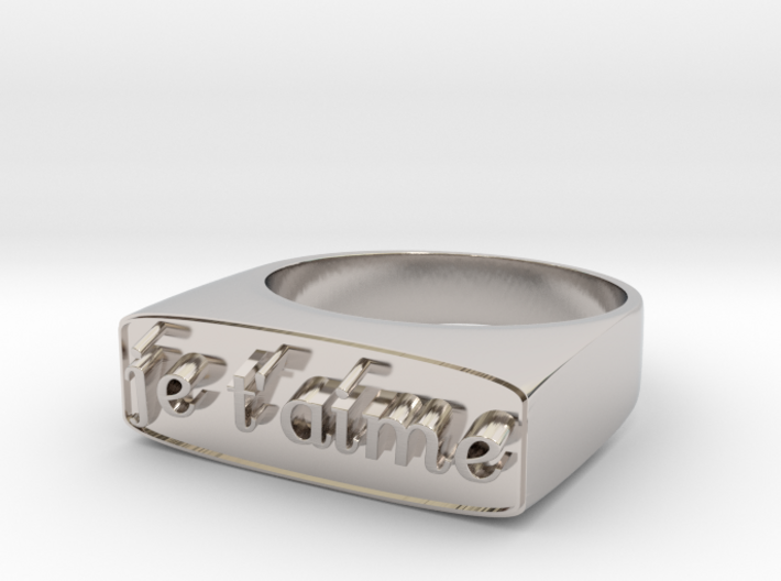 RING &quot; Je t'aime &quot; U.S Size 8 3d printed