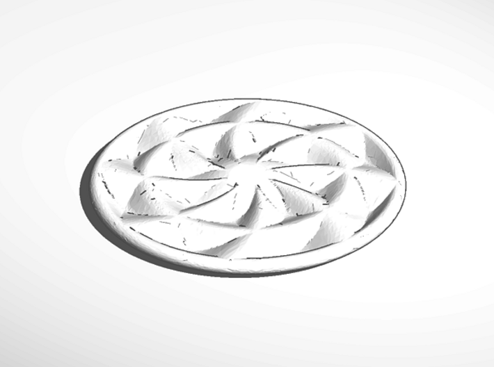 coaster fat pinwheel patterned bottom 3d printed External Render