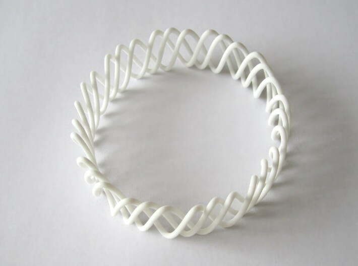 Spring Bracelet 3d printed in White Strong and Flexible