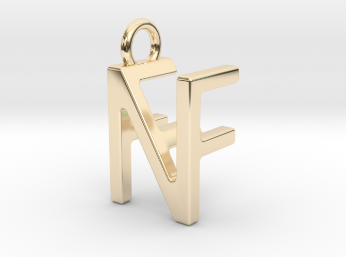 Two way letter pendant - FN NF 3d printed