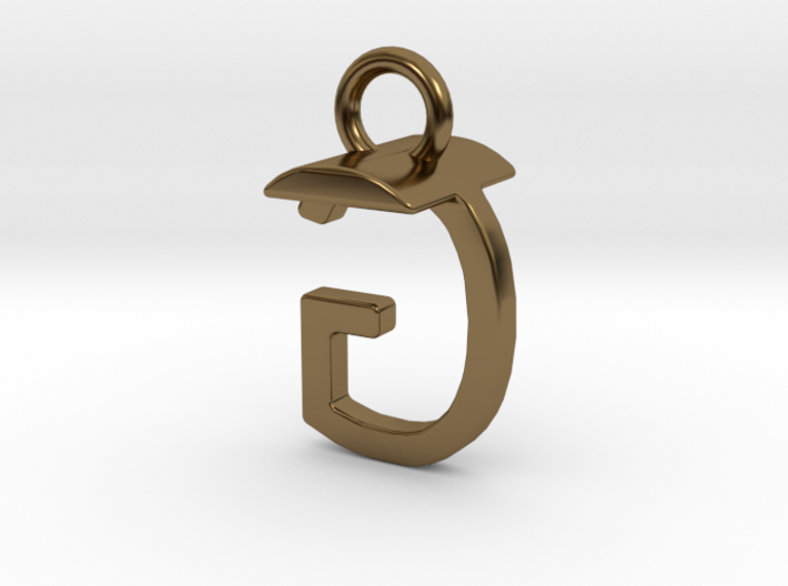 Two way letter pendant - GT TG 3d printed