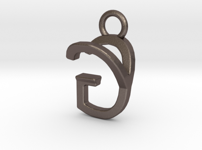 Two way letter pendant - GY YG 3d printed