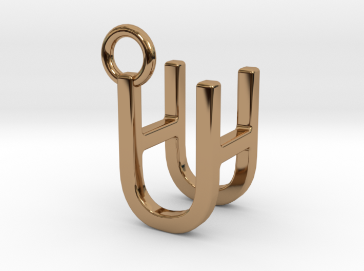 Two way letter pendant - HU UH 3d printed