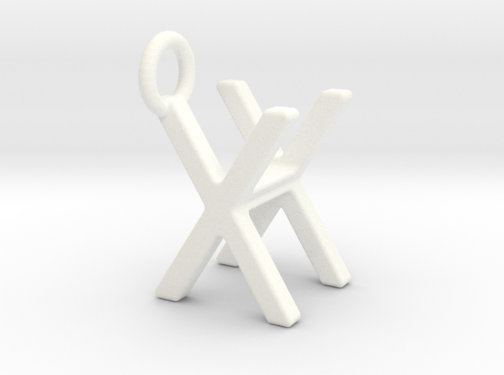 Two way letter pendant - HX XH 3d printed