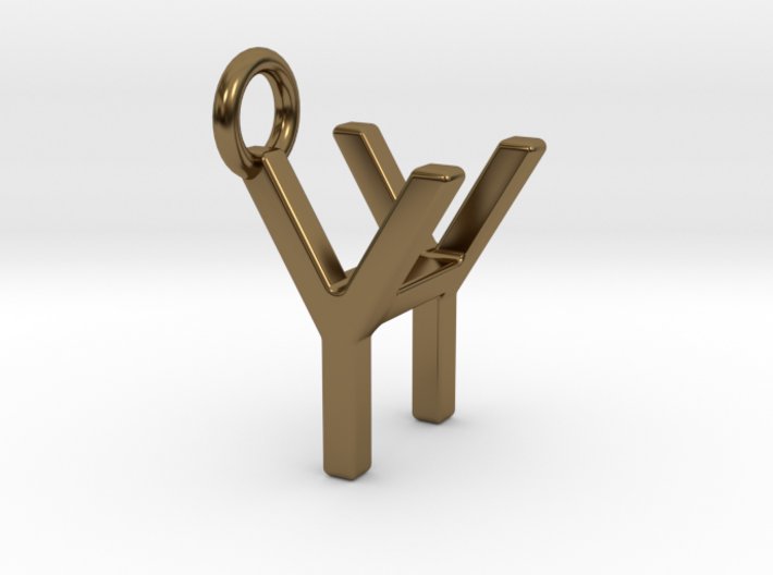 Two way letter pendant - HY YH 3d printed