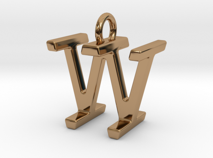 Two way letter pendant - IW WI 3d printed