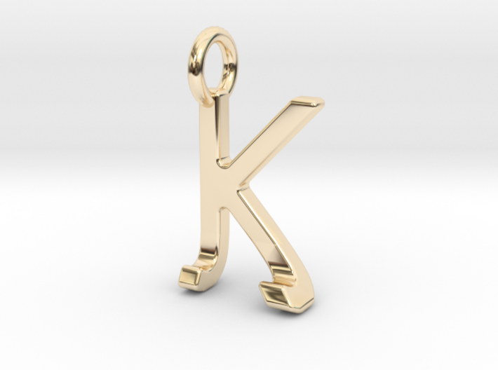 Two way letter pendant - JK KJ 3d printed