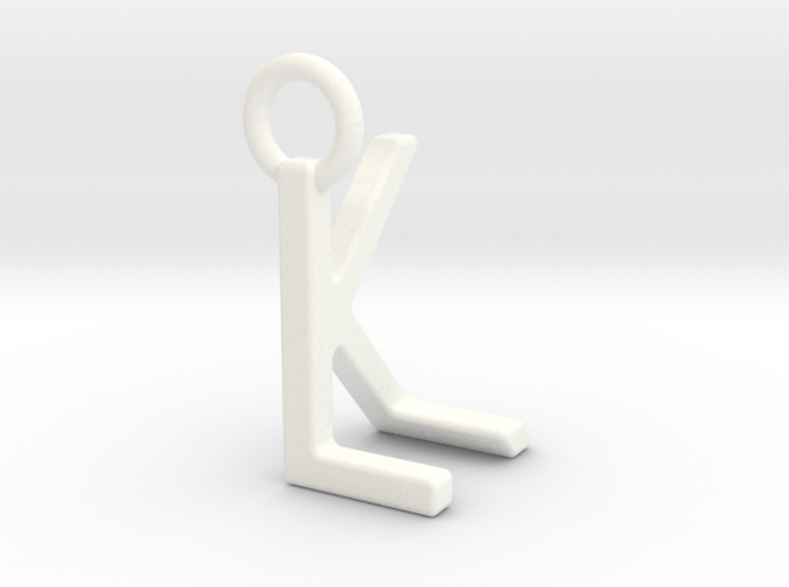 Two way letter pendant - KL LK 3d printed