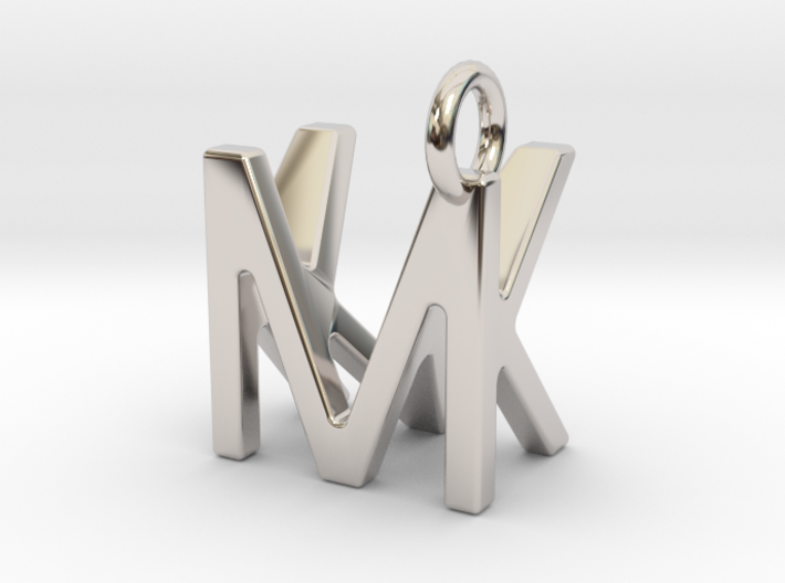 Two way letter pendant - KM MK 3d printed