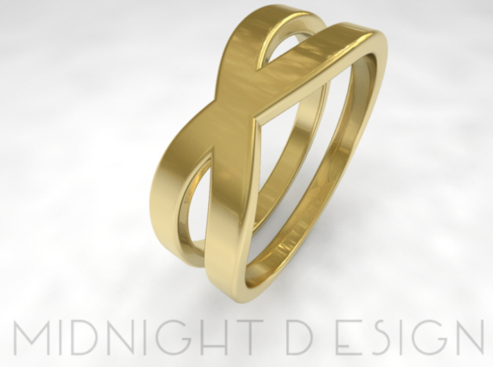 Ring &quot;Across&quot; Size 7 (17,3mm) 3d printed