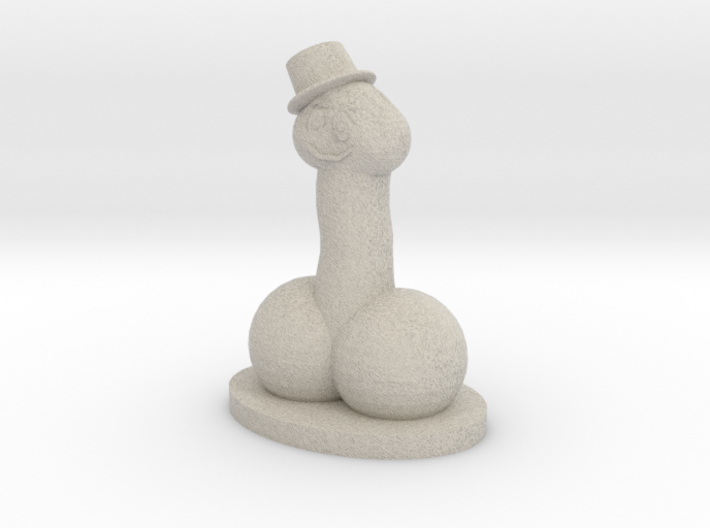 Top Hat Happy Face Statue 3d printed