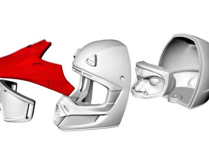 WW10001 Wild Willy Moto Visor 3d printed Purchase only includes red part. See link below to purchase the complete figure