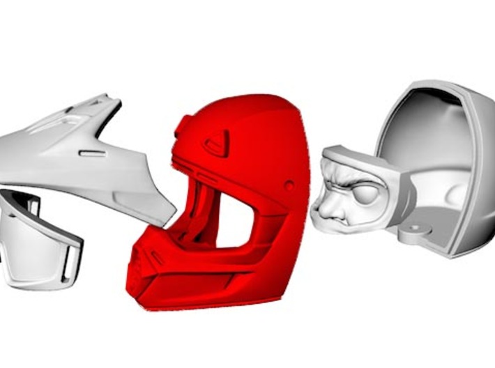 WW10003 Wild Willy Moto Helmet - Front 3d printed Purchase only includes red part. See link below to purchase the complete figure