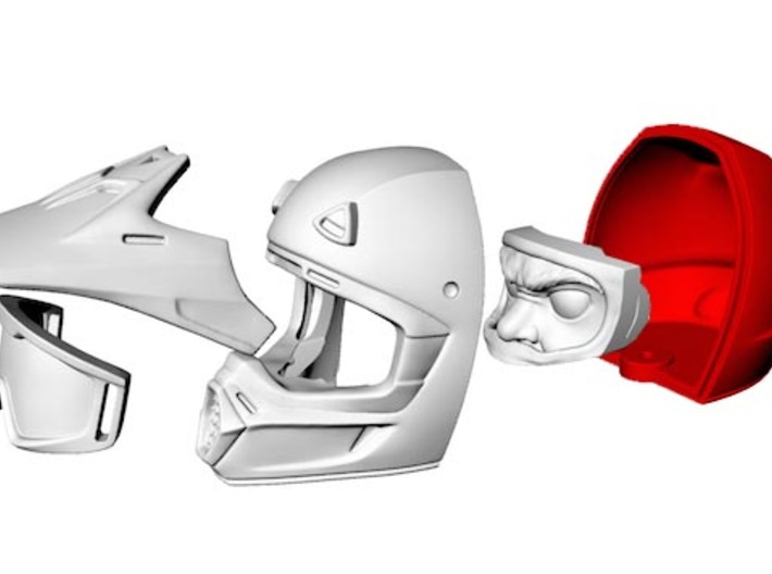 WW10004 Wild Willy Moto Helmet - Back 3d printed Purchase only includes red part. See link below to purchase the complete figure