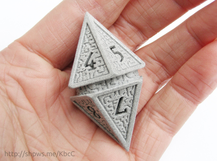 Hedron D10 Spindown Life Counter - SOLID DIE 3d printed The numbers on the hedron form a spindown pattern from 10 (represented by 0) to 1