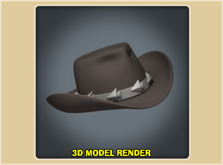 1:6 Scale Cheyenne Cowboy Hat 3d printed