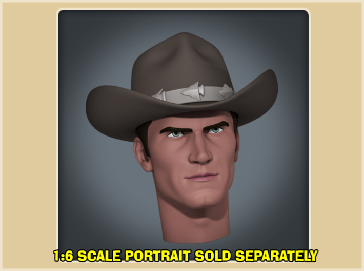 1:6 Scale Cheyenne Cowboy Hat 3d printed 