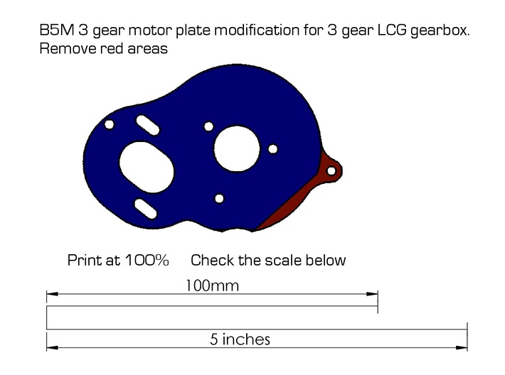 LCG 3 gear Left side gearbox for Associated B5M 3d printed 