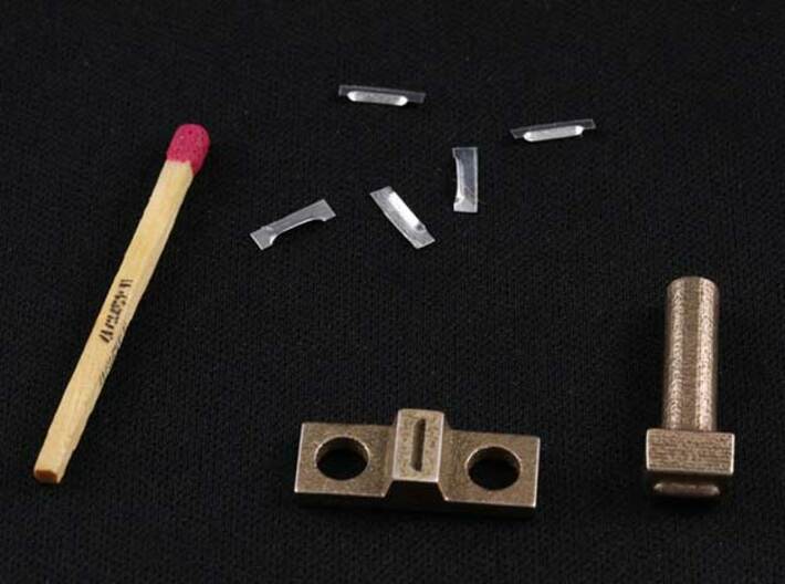  6mm Miniature Louvre Die Set 3d printed Shown with matchstick (for scale) and sample output.