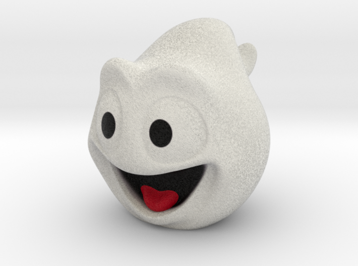 Halloween Ghost Head Smiling White Small 3d printed 