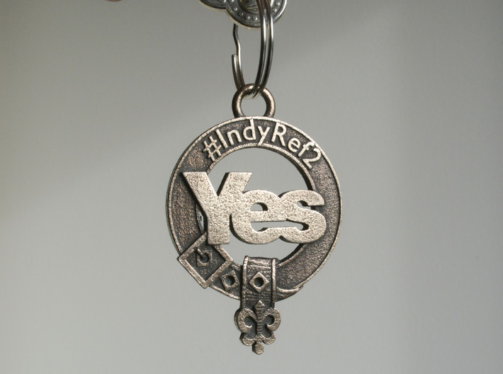 Clan Yes key fob 3d printed Lightly polished with Brasso metal polish