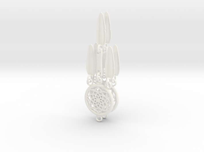 Feather Dream Catcher Earrings 3d printed 