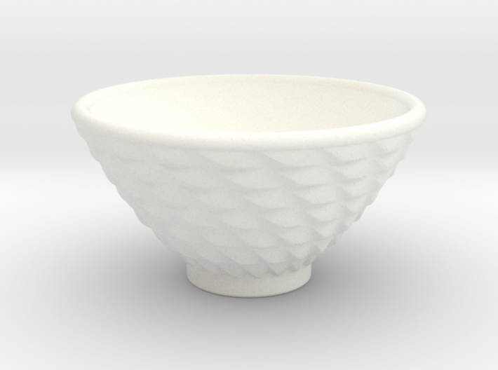 DRAW bowl - ceramic spiral bumps 3d printed