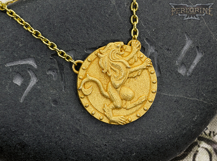 Pendant - Daggerfall Covenant 3d printed Polished Gold Steel