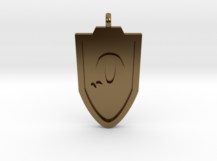 Medieval Q Shield Pendant 3d printed