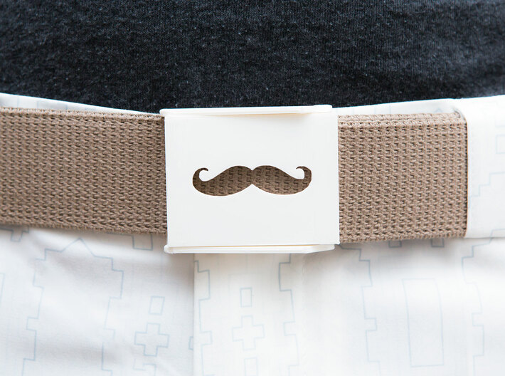 Mustache Belt Buckle 3d printed
