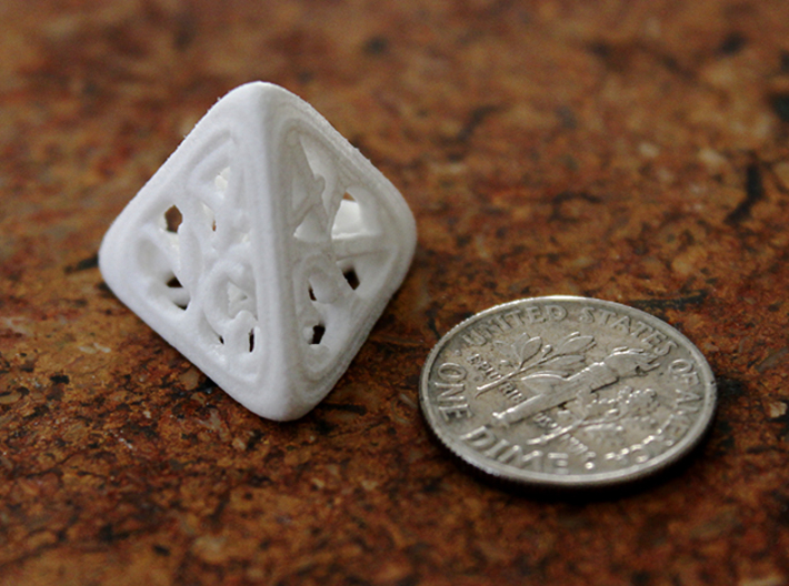 Hedron Dice Set 3d printed White Strong &amp; Flexible Polished