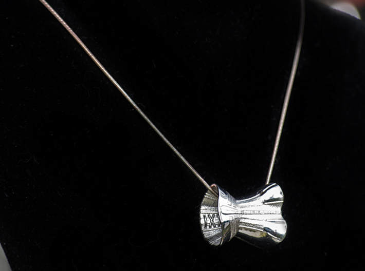 Victorian Corset - c. 1873 3d printed Victorian Corset in Rhodium Plated as a  pendant.